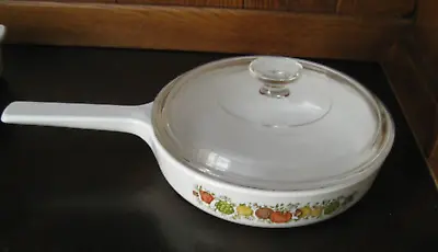 Corning Spice Of Life Skillet Pan With Lid 8 1/2  Rd With Silver Bottom & Lid • $15.99