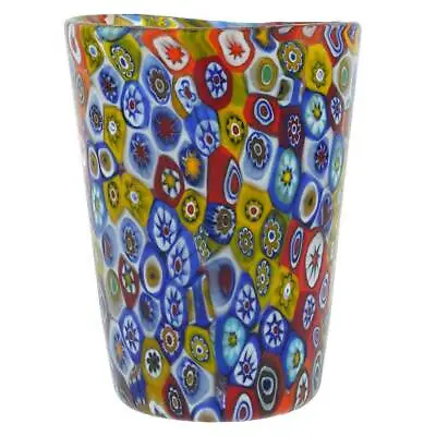 GlassOfVenice Murano Glass Tumbler - Multicolor Millefiori • $169.95