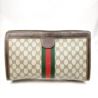 Gucci Parfums Clutch Bag Sherry Line Brown PVC 1052337 • $1.25