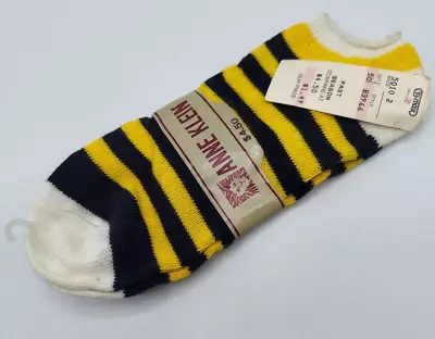 Vintage New! Anne Klien Bumble Bee Ankle Socks Size 9-11~ Light Red Dye On Toes • $11.99