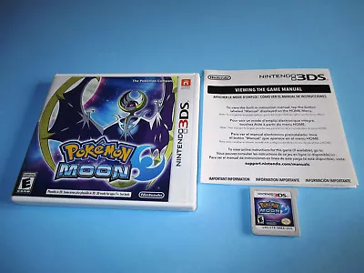 $24.95 • Buy Pokemon Moon (Nintendo 3DS) XL 2DS Game W/Case & Insert