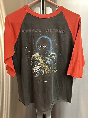 Vintage Michael Jackson Concert Shirt 1984 Victory Tour 3/4 Sleeve Single Stitch • $48