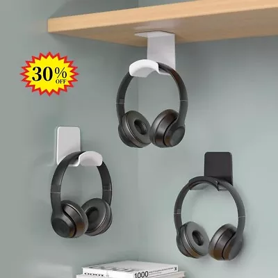 Headphone Storage Wall Mount Holder Headset Tidy Hanger Stand Hook J9S3 • £5.02