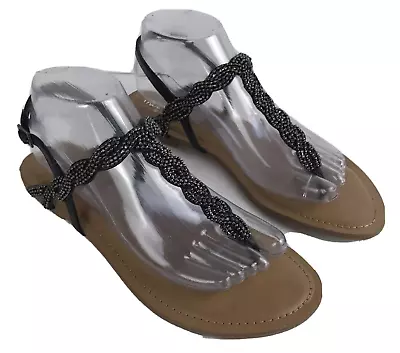 Mossimo Womens Black Beaded Sandal Size 8.5 • $20.90