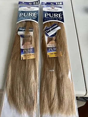 Milky Way PURE Human Hair Weave Extension Yaky_14” #27 (2 Pack Special) • $69