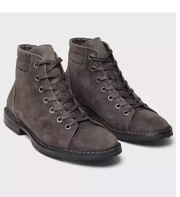 John Varvatos Portland Gray Suede Leather Lace Boots • $99.99