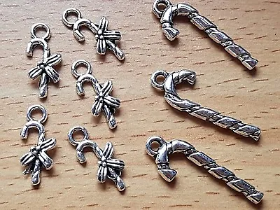 Christmas Candy Canes Sticks Tibetan Silver Charms Pendants Craft Jewellery  • £1.95