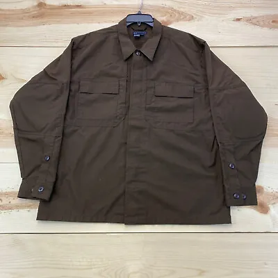 5.11 Tactical Shirt Large Brown Long Sleeve TDU Padded Arms Button Up Work • $35.99