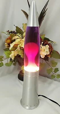 No Boundaries Y2K Motion Lava Lamp 19  Silver Purple Pink Pliable Art Light Lite • $49.99