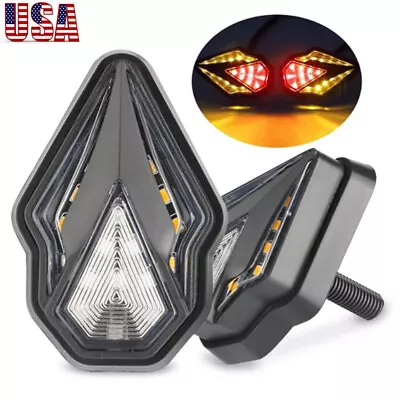 2x Sequential Flowing Motorcycle Flush Mount LED Turn Signal Blinker DRL Light • $11.98