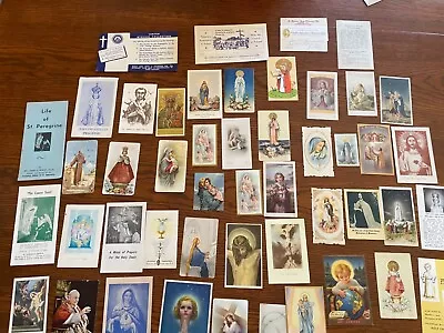 Lot Of 49 Vintage Holy Cards Some From Italy And Religious Ephemera • $25