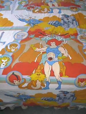 Vintage 1985 Thundercats Twin Bed Sheet Set Flat Fitted & Pillowcase Great Cond • $75