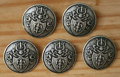 5x Metal Military Coat Of Arms French Police 1800's Buttons 17mm Les Miserables  • £4