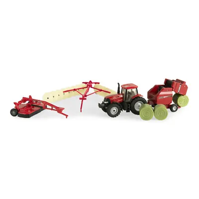 1:64 Case IH 4 Piece Haying Set W/ Baler Disc Mower Tractor Hay Rake ZFN44078 • $38.95