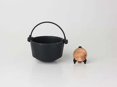 Vintage Miniature Cast Iron Cauldron / Cooking Pot With Handle • $14.99