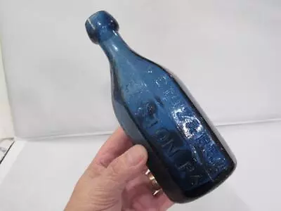 1850's Cobalt Blue Seitz & Bro.Easton Pa.  Mineral Water Full Iron Pontil Bottle • $374.99