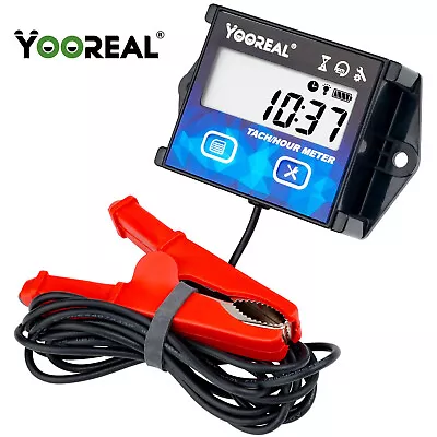 Yooreal Digital Hour Meter Tachometer Engine RPM Gauge For Lawn Mowers Motorcyc • $16.89