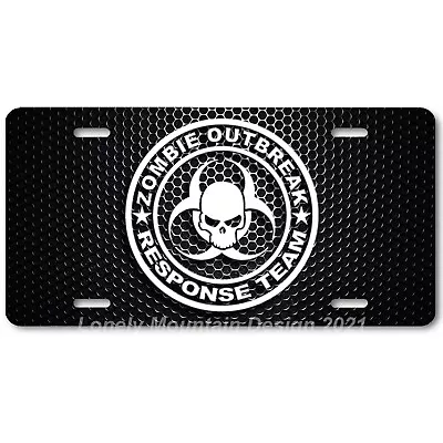 Zombie Outbreak Response Team White On Mesh FLAT Aluminum Novelty License Plate • $19.99