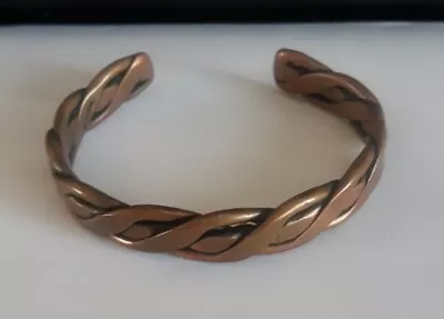 Vintage Genuine  Men's Solid Copper Twisted Braided Cuff Bracelet  • $59.99