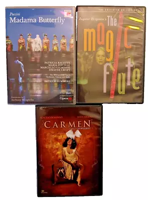 3 DVD Opera Lot Madama Butterfly - The Magic Flute - Carmen • $9.99