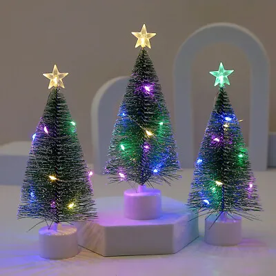 Tabletop Artificial Small Mini Christmas Tree With LED Lights Ornaments Xmas • $8.61