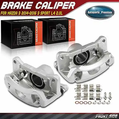 2Pcs Front Side Brake Caliper W/ Bracket For Mazda 3 2014-2016 3 Sport L4 2.0L • $99.99
