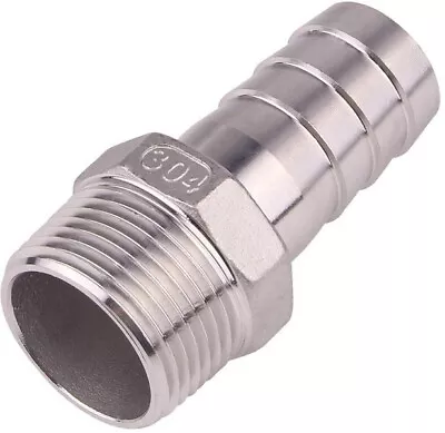 1-1/2  ID Hose Barb X 1-1/2  NPT Male Thread 304 Stainless Steel Barbed Fitting • $27.95