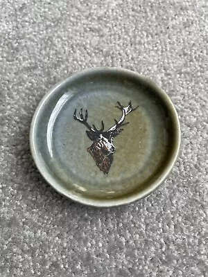 Wade Irish Porcelain Green 'Stag' Trinket Dish - 7.5 Cm Diameter - VGC • £8