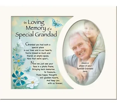 £4.95 • Buy In Loving Memory Of A Special GRANDAD Photo Mount Fits 10x8 Frame Keepsake Gift