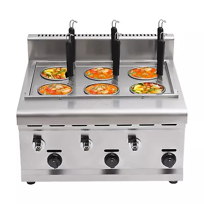 6 Holes Stainless Steel Noodle Cooking Machine Commercial Pasta Cooker W/ Filter • $311.60