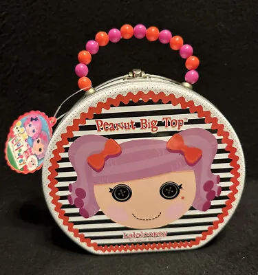 NWT 2011 Lalaloopsy Carryall Metal Tin Lunch Purse Beaded Handle Peanut Big Top • $18.95