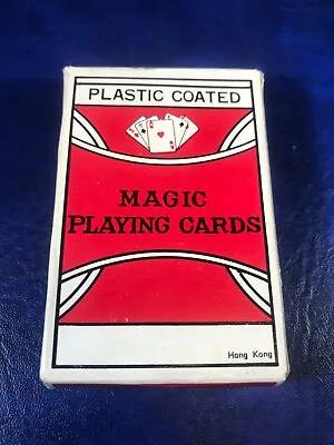 Vintage Adams Marked Deck Plastic Coated Magic Playing Cards With Instructions • $7.84