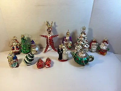 Vtg Figural Christmas Ornament MERCURY GLASS Lot 14 Reindeer Teapot Bride Groom • $55