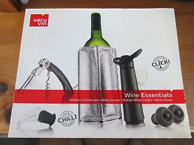 VACU VIN Wine Essentials Wine CoolerServer Corkscrew Saver 5 PIECE Gift Set  • £29.99