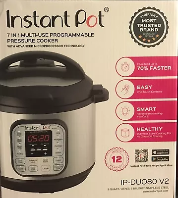 Instant Pot IP-Duo80 8 Quart 1200w 7-in-1 Programmable Pressure Cooker Brand New • $108