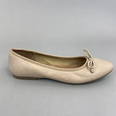 Fatface Women's Leather Slip On Flat Heels Bow Ballet Summer Shoes Size 38 UK5 • £25.10