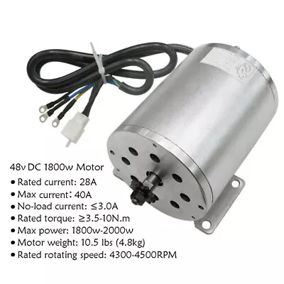 1800W 48V Brushless Motor 4500RPM For Electric Go Kart Bicycle Quad Dirt Razor • $174.99