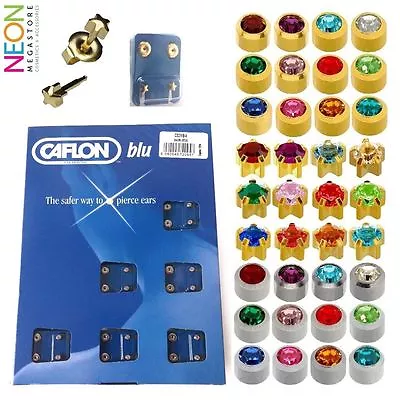 1Pair Caflon Plain Birthstone Gold Silver Or Titanium Ear Piercing Stud Earrings • £2.99