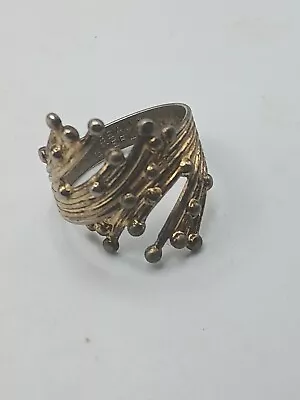 Vintage BEAU Sterling Silver Modernist Spray Wraparound Adjustable RING  • $40