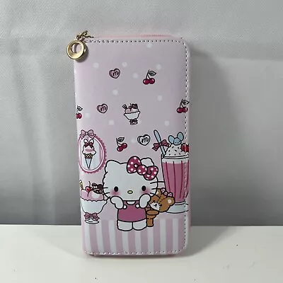 Hello Kitty Vinyl Wallet Kawaii Gift Sanrio Retro Japan Coin Purse Long Icecream • $34.97