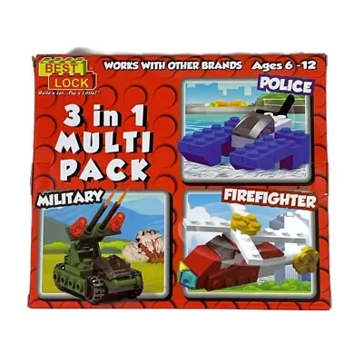 Best Lock Building Blocks 3 In 1 Multi Pack Police Military Firefighter 72 Pc  • $13.40