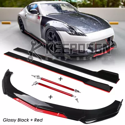 Front Bumper Lip Splitter Spoiler Side Skirts Parts Body Kit For Nissan 370z JDM • $180.99