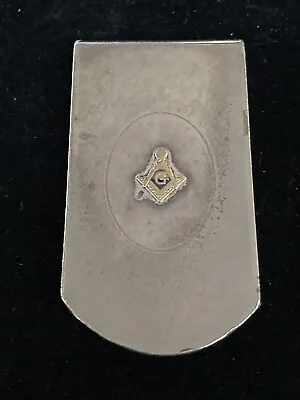 Masonic Money Clip Sterling & Gold • $55