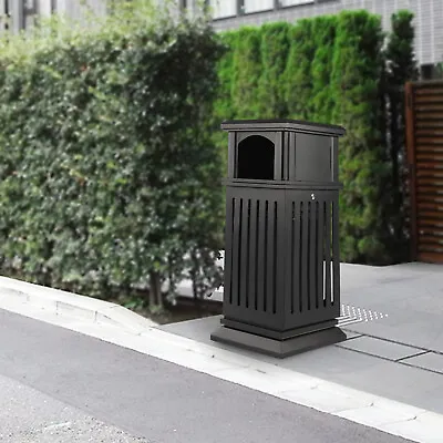 $227.05 • Buy Outdoor Garbage Waste Recycle Bin Commercial Restaurant Large Trash Can Black