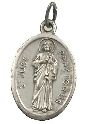 Vintage Catholic St Jude Silver Tone Religious Medal • $8.99