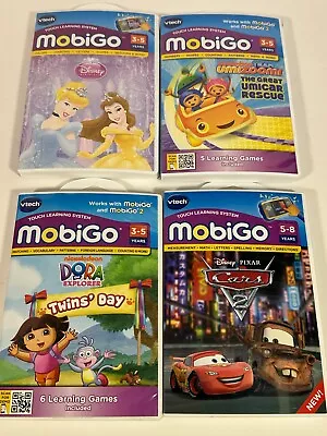 Lot Of  4 Vtech MobiGo Games-Disney Dora Princess Cars Tested • $24.79