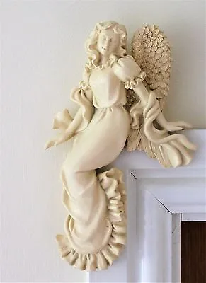Door Frame Angel Wings Wall Sculpture Ornament Garden Home  Decor Secret Fairy  • £7.95