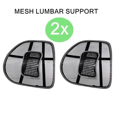 $14.69 • Buy 2x Mesh Lumbar Back Support Cushion Seat Posture Corrector Car Office Chair Home