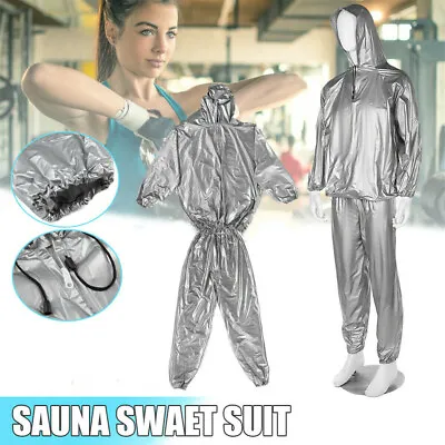 $25.45 • Buy Heavy Duty SWEATING Sauna Suit Exercise Gym Suit Fitness Weight Loss Train S-4XL