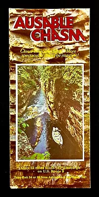 1976 Ausable Chasm Adirondack New York Caves Vintage Travel Brochure Tourist Map • $9.99